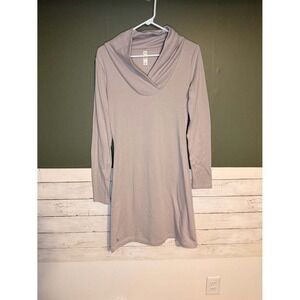 Lole Modal Dress Small Lavender Grey Calm Cowl Neck Long‎ Sleeve Tunic Yoga